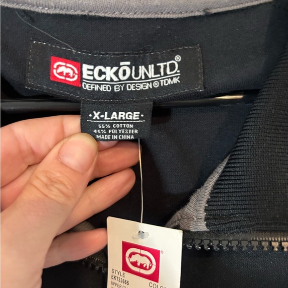 Ecko Unltd Defend by Design Mens XL Black Track Zip Up Jacket NWT Casual Fall - Picture 3 of 7